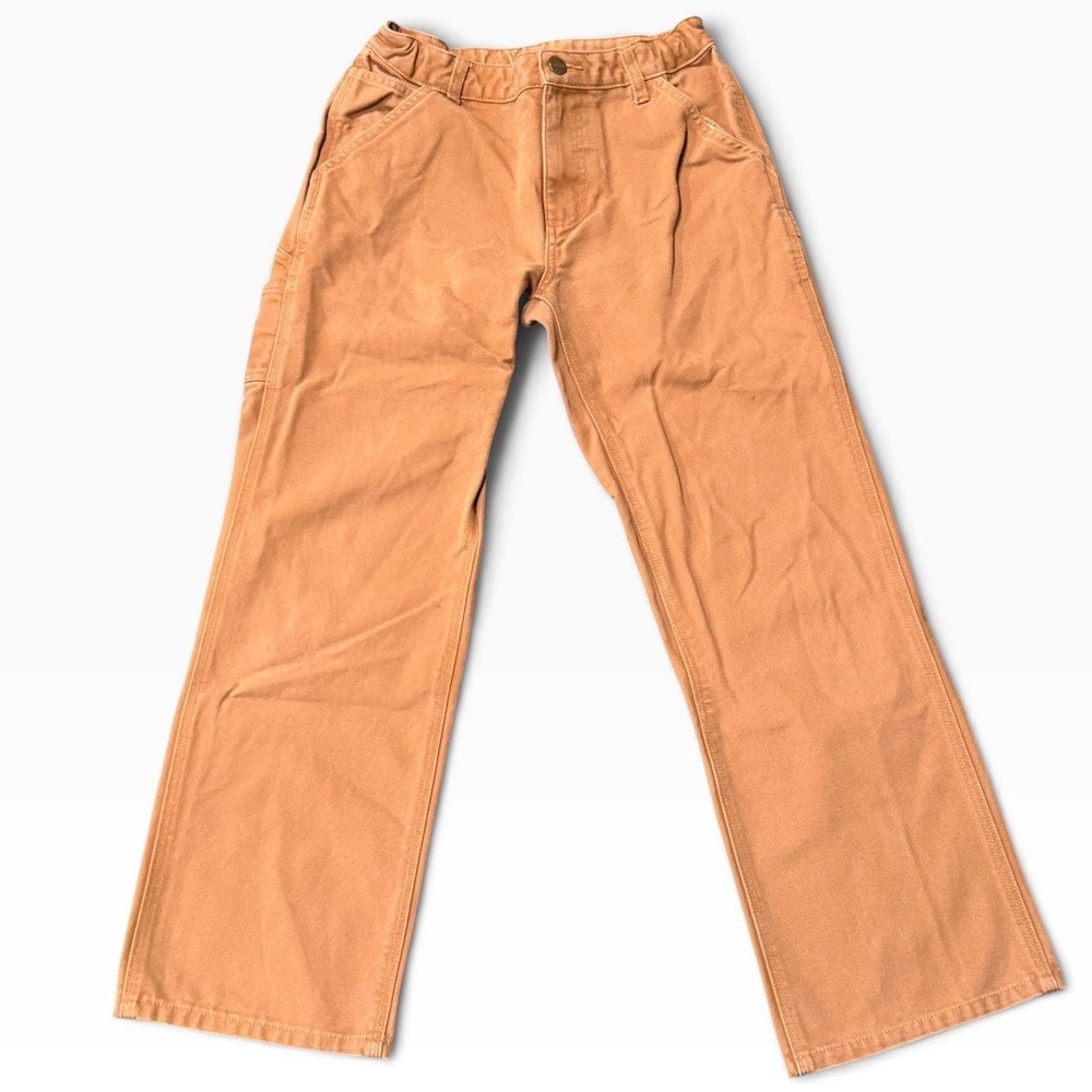 Carhartt Kids Brown Duck Canvas Carpenter Pants Size 14 Workwear Utility